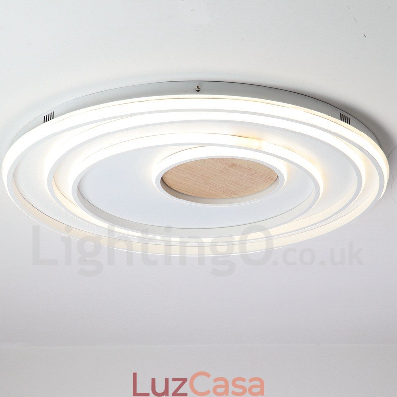 Anel branco regulável Luz de teto de madeira Lâmpada de teto ultrafina Também pode ser usada como luz de parede