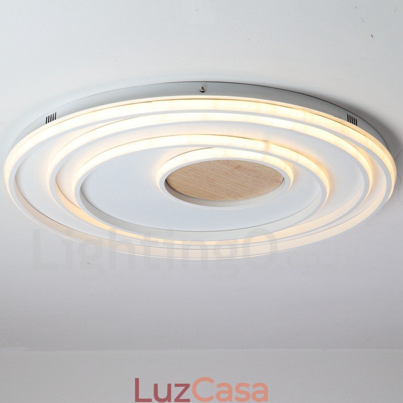 Anel branco regulável Luz de teto de madeira Lâmpada de teto ultrafina Também pode ser usada como luz de parede