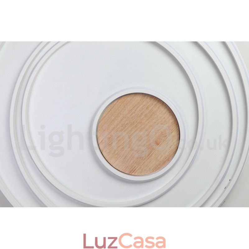 Anel branco regulável Luz de teto de madeira Lâmpada de teto ultrafina Também pode ser usada como luz de parede