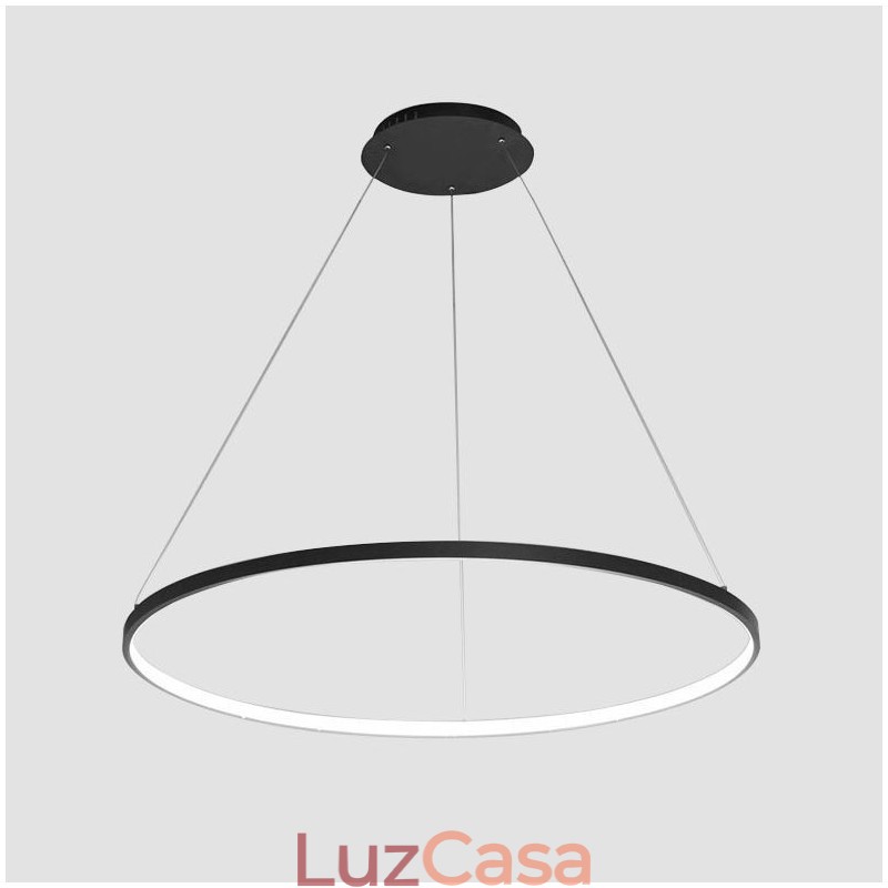 Luminária pendente regulável de 63 W e 100 cm de diâmetro com design moderno em anel