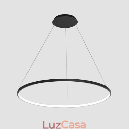 Luminária pendente regulável de 63 W e 100 cm de diâmetro com design moderno em anel Luminária pendente regulável de 63 W e 100 cm de diâmetro com design moderno em anel