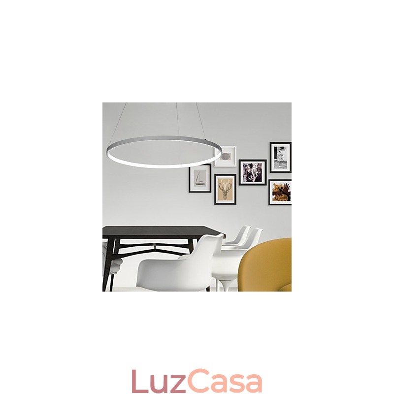 Luminária pendente regulável de 63 W e 100 cm de diâmetro com design moderno em anel