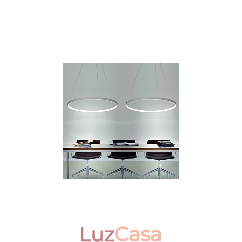 Luminária pendente regulável de 63 W e 100 cm de diâmetro com design moderno em anel