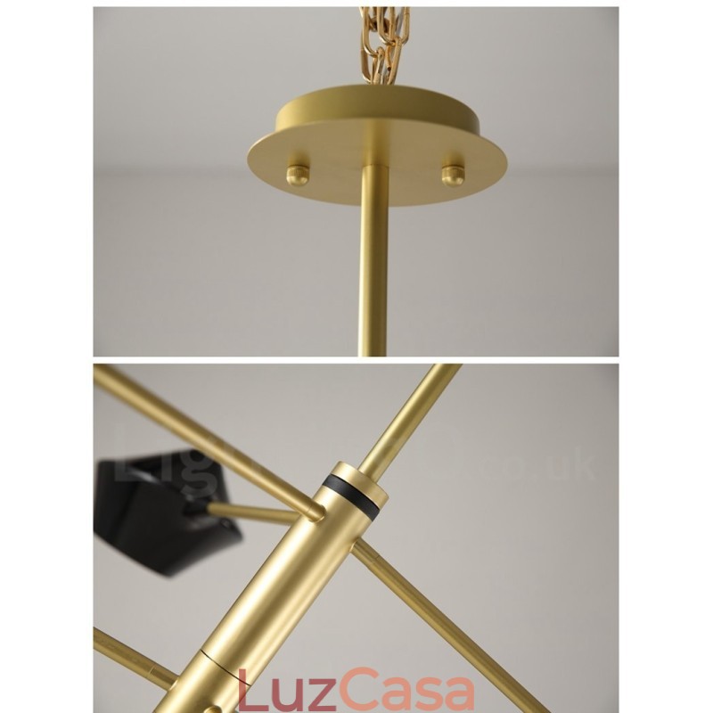 Lustre moderno e contemporâneo com cúpulas de acrílico branco e preto