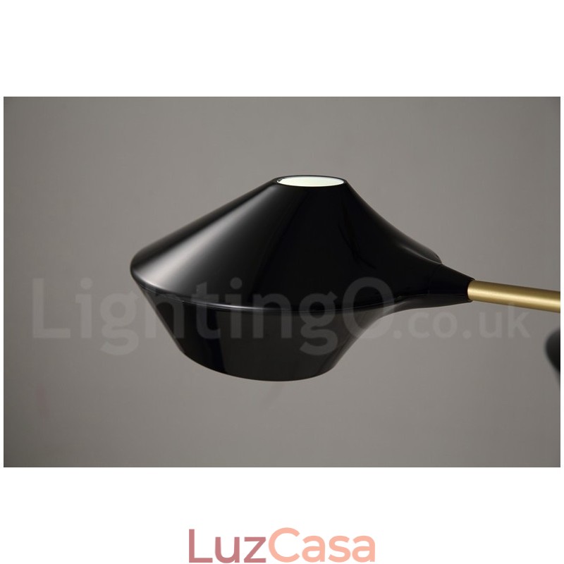 Lustre moderno e contemporâneo com cúpulas de acrílico branco e preto