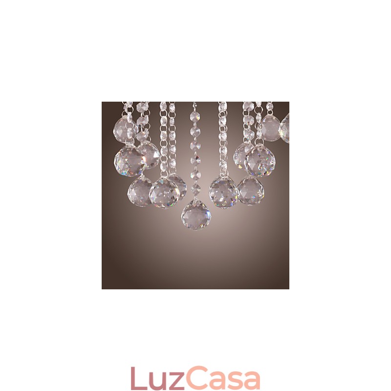 Lustre de cristal elegante cromado com vela