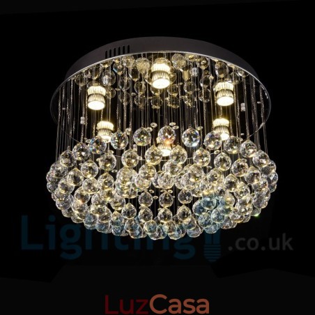 Luminária de teto redonda de cristal K9 moderna embutida Luminária de teto redonda de cristal K9 moderna embutida