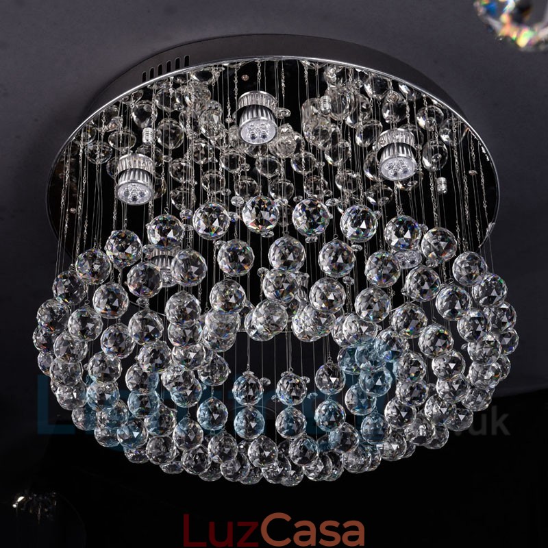 Luminária de teto redonda de cristal K9 moderna embutida