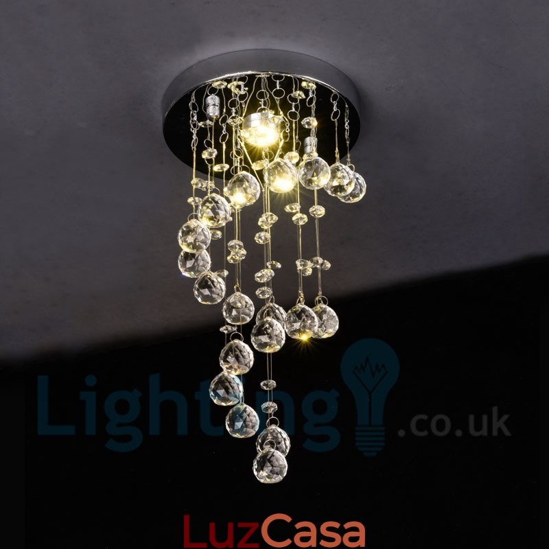 1 Luz Moderna K9 Cristal Redondo Montagem Embutida Luz de Teto