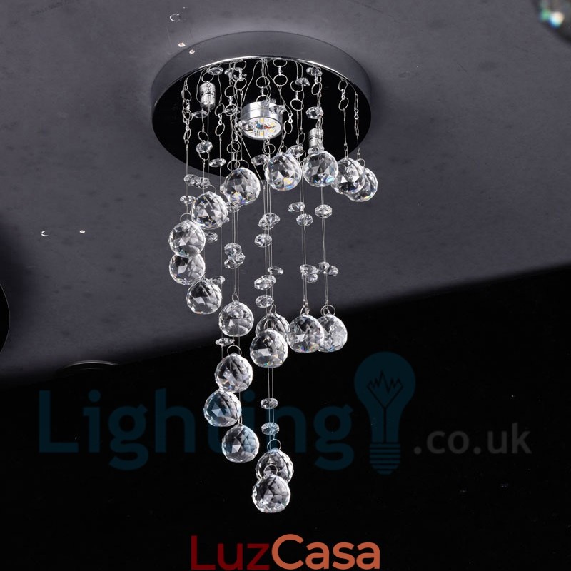 1 Luz Moderna K9 Cristal Redondo Montagem Embutida Luz de Teto