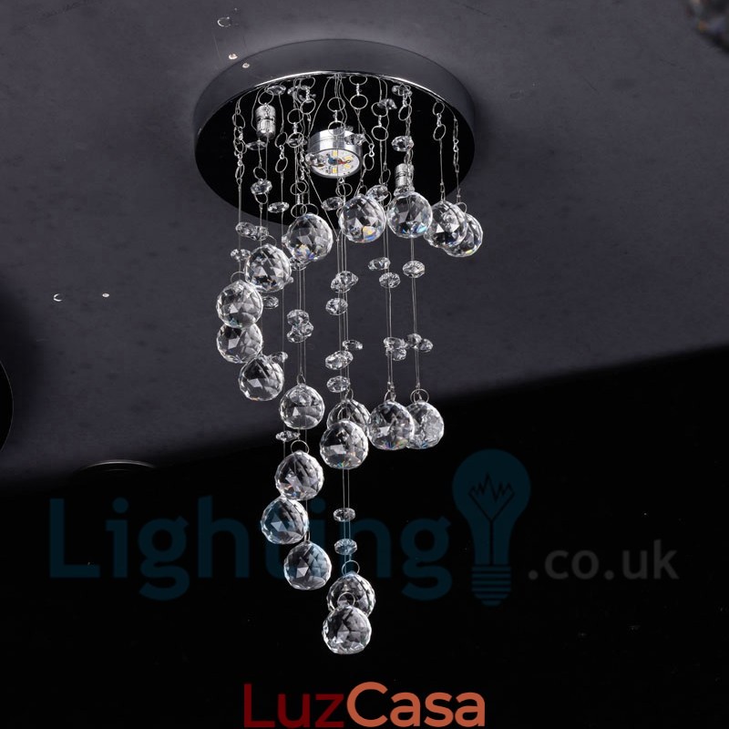 1 Luz Moderna K9 Cristal Redondo Montagem Embutida Luz de Teto