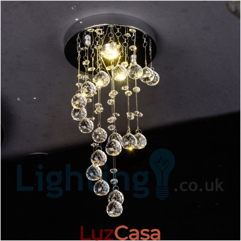 1 Luz Moderna K9 Cristal Redondo Montagem Embutida Luz de Teto