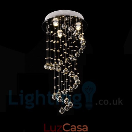 3 Luzes Modernas K9 Cristal Redonda Montagem Embutida Luz de Teto 3 Luzes Modernas K9 Cristal Redonda Montagem Embutida Luz de Teto