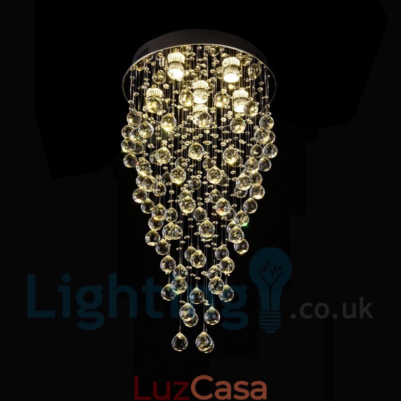 6 Luzes Modernas K9 Cristal Redonda Montagem Embutida Luz de Teto