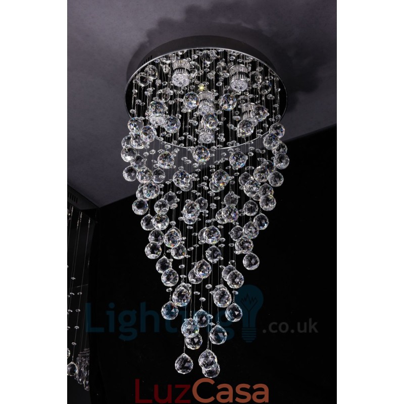 6 Luzes Modernas K9 Cristal Redonda Montagem Embutida Luz de Teto