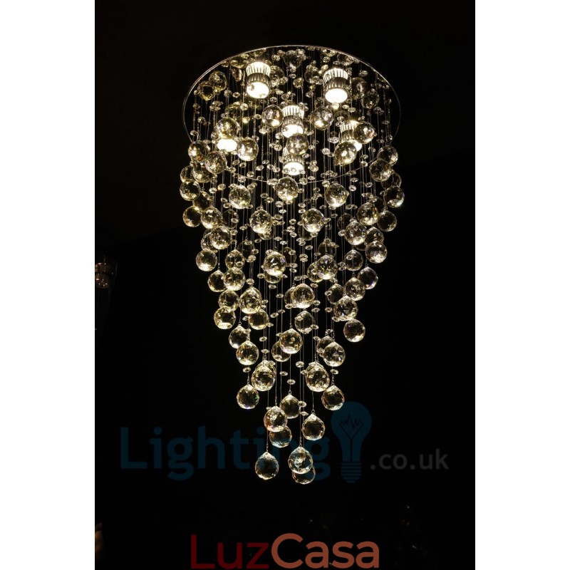 6 Luzes Modernas K9 Cristal Redonda Montagem Embutida Luz de Teto