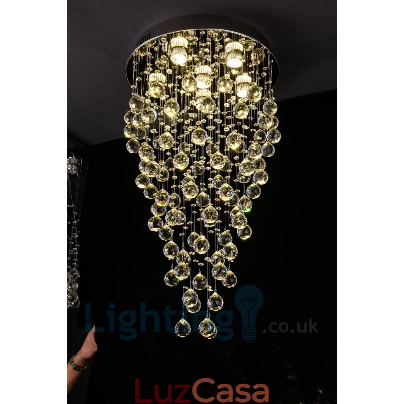 6 Luzes Modernas K9 Cristal Redonda Montagem Embutida Luz de Teto