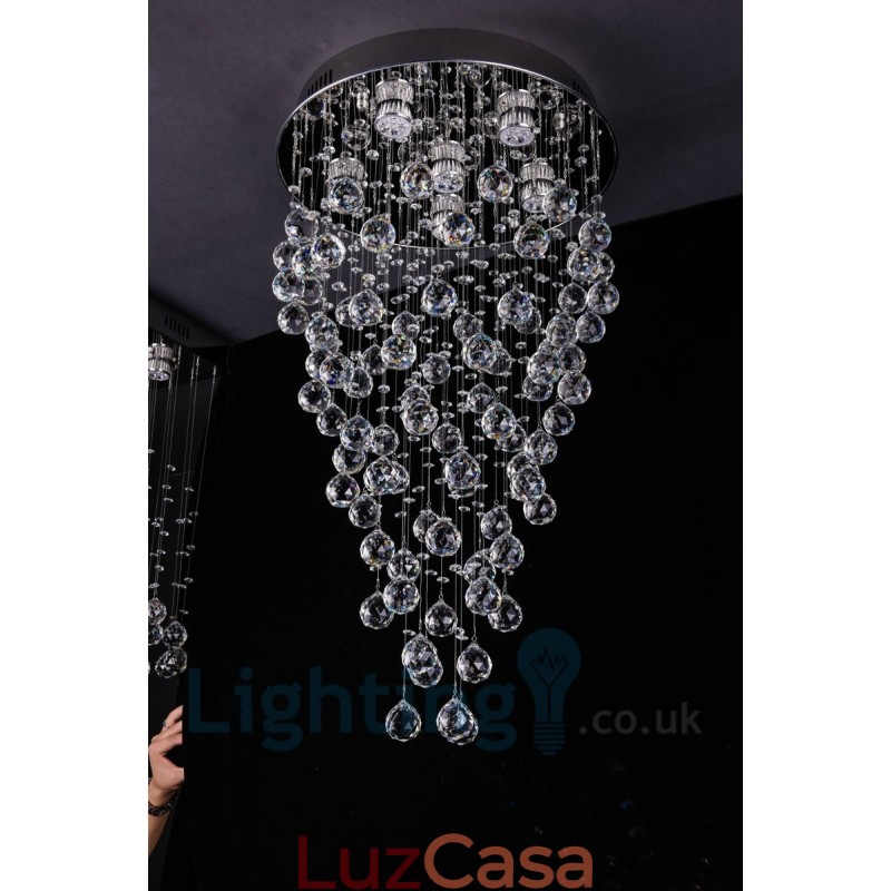 6 Luzes Modernas K9 Cristal Redonda Montagem Embutida Luz de Teto