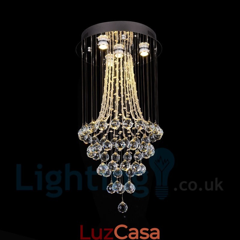 4 Luzes Modernas K9 Cristal Redonda Montagem Embutida Luz de Teto