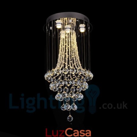 4 Luzes Modernas K9 Cristal Redonda Montagem Embutida Luz de Teto 4 Luzes Modernas K9 Cristal Redonda Montagem Embutida Luz de Teto