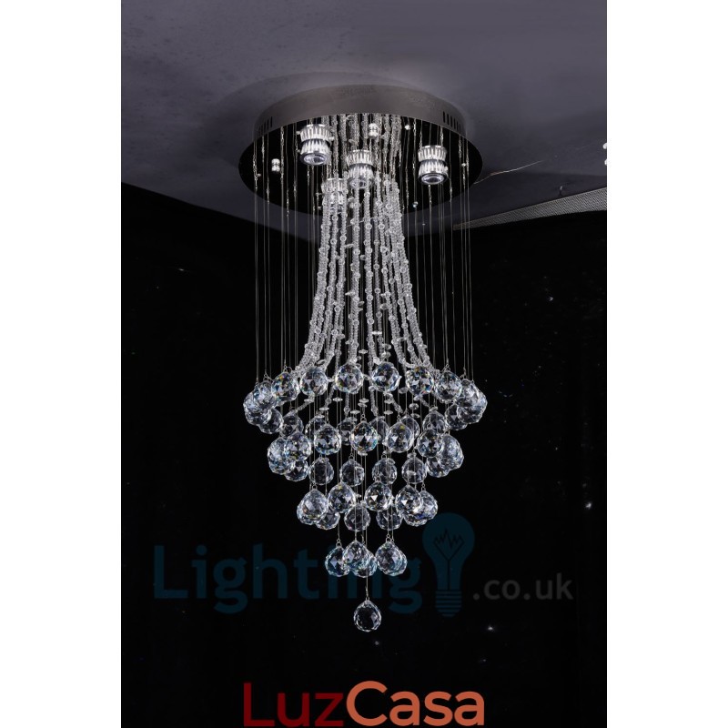 4 Luzes Modernas K9 Cristal Redonda Montagem Embutida Luz de Teto