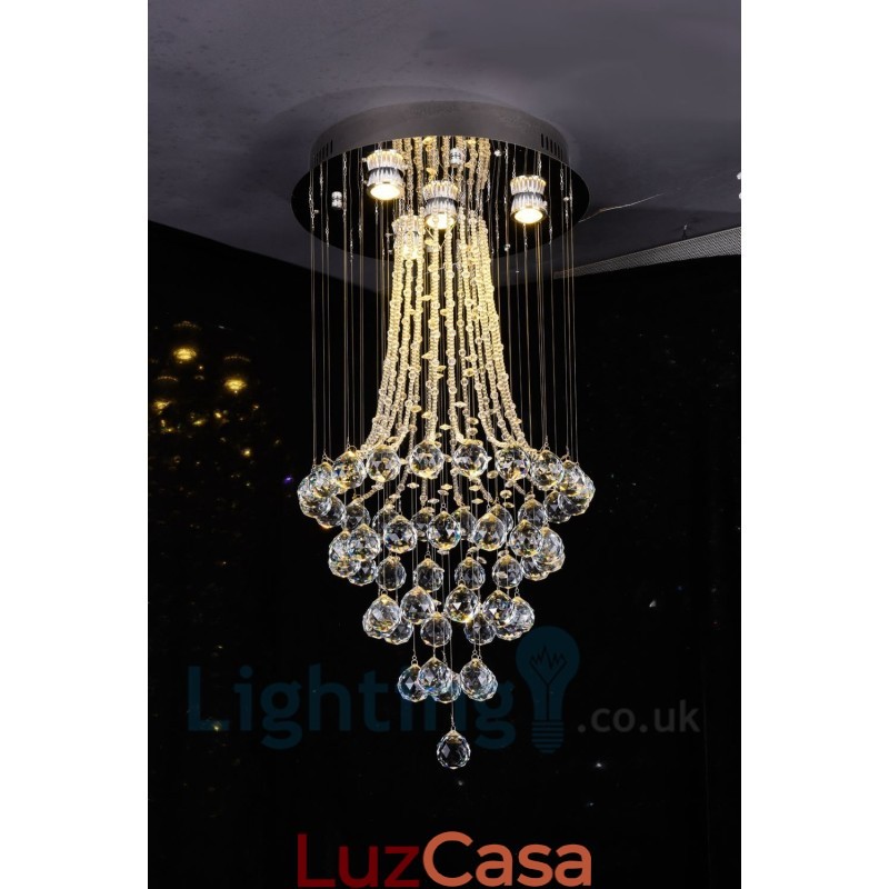 4 Luzes Modernas K9 Cristal Redonda Montagem Embutida Luz de Teto