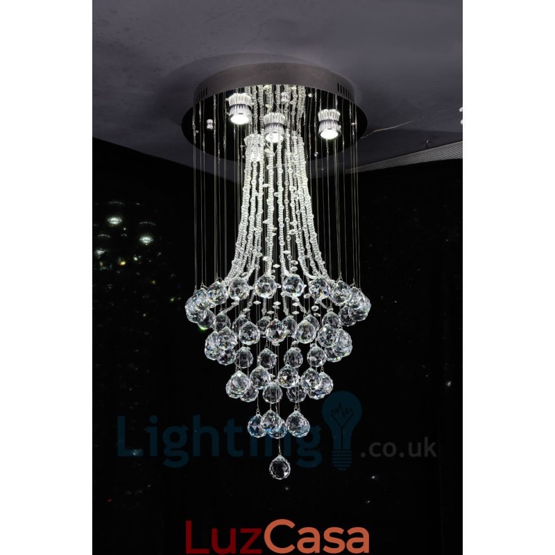 4 Luzes Modernas K9 Cristal Redonda Montagem Embutida Luz de Teto