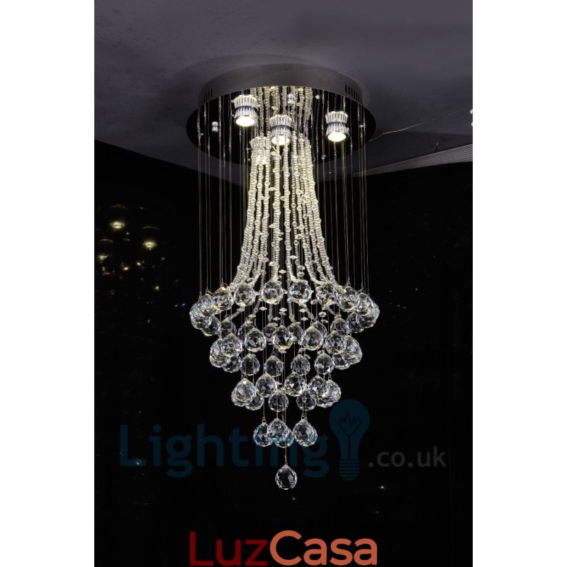 4 Luzes Modernas K9 Cristal Redonda Montagem Embutida Luz de Teto