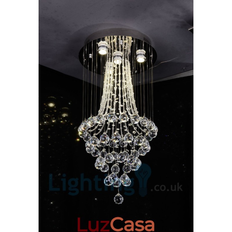 4 Luzes Modernas K9 Cristal Redonda Montagem Embutida Luz de Teto