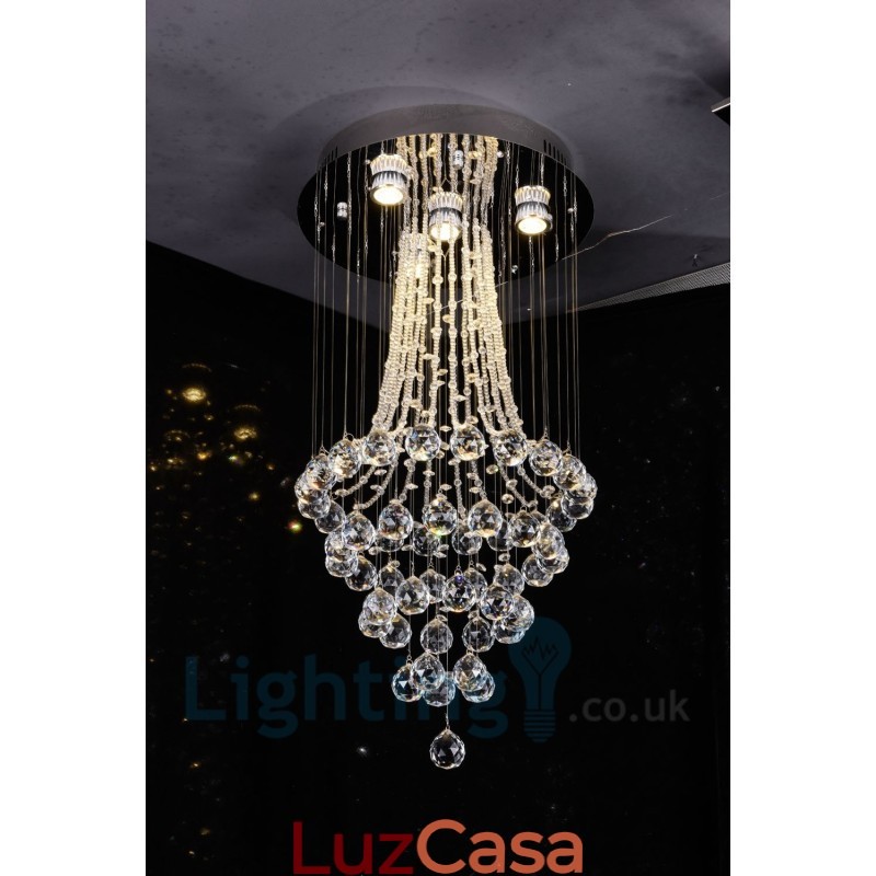 4 Luzes Modernas K9 Cristal Redonda Montagem Embutida Luz de Teto