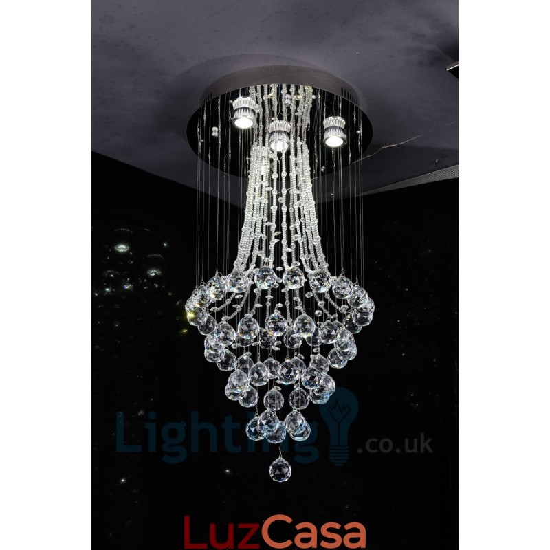 4 Luzes Modernas K9 Cristal Redonda Montagem Embutida Luz de Teto