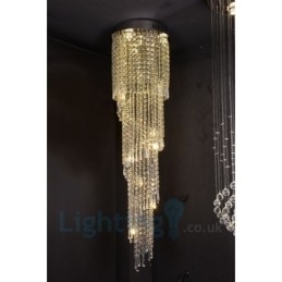 4 x GU10 + 8 x G4 150CM Long Crystal Drop Light Modern K9 Cristal Redondo Montagem Embutida Luz de Teto