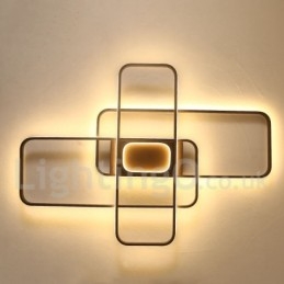 Luminária de teto moderna contemporânea em alumínio com pintura embutida e dimmer remoto, também pode ser usada como luminária de parede