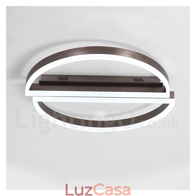 Luminária de teto redonda moderna contemporânea em alumínio, luminária embutida com dimmer remoto, também pode ser usada como luminária de parede