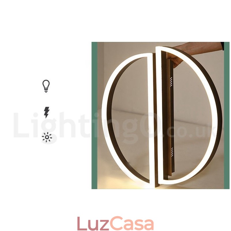 Luminária de teto redonda moderna contemporânea em alumínio, luminária embutida com dimmer remoto, também pode ser usada como luminária de parede