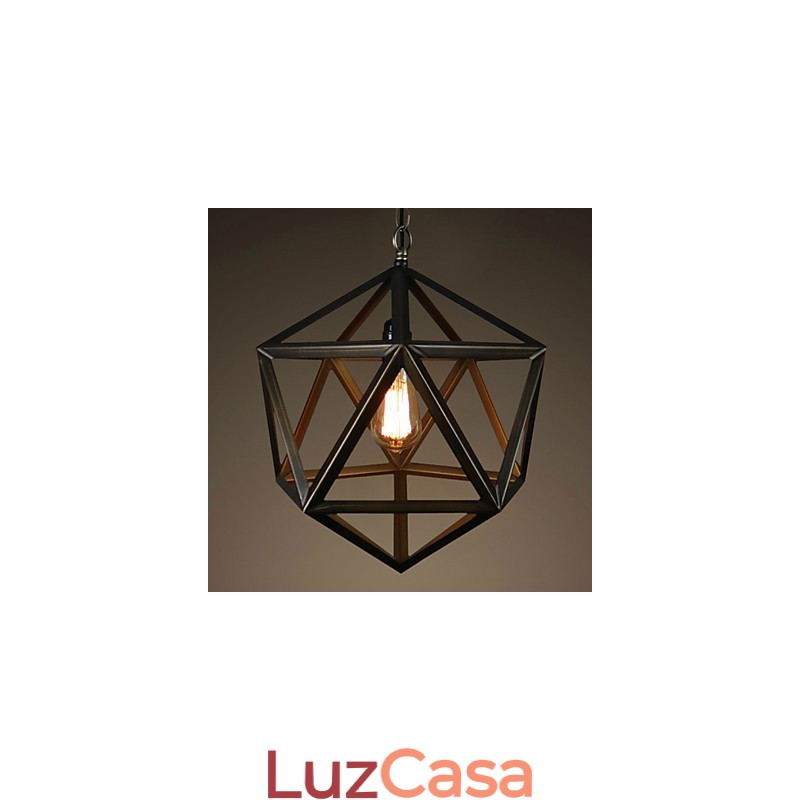 Lustre de metal vintage rústico Lodge