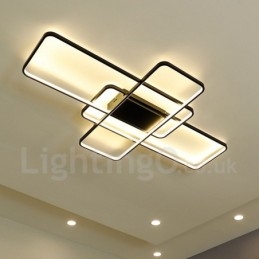 Luminária de teto moderna contemporânea em alumínio com pintura embutida, luminária de parede com dimmer remoto para sala de estar, quarto, também pode ser usada como luminária de parede