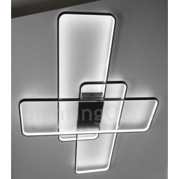Luminária de teto moderna contemporânea em alumínio com pintura embutida, luminária de parede com dimmer remoto para sala de estar, quarto, também pode ser usada como luminária de parede