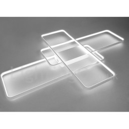 Luminária de teto moderna contemporânea em alumínio com pintura embutida, luminária de parede com dimmer remoto para sala de estar, quarto, também pode ser usada como luminária de parede