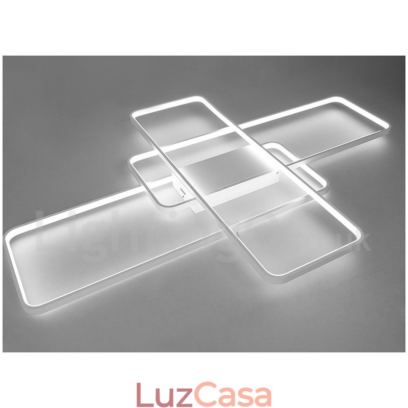 Luminária de teto moderna contemporânea em alumínio com pintura embutida, luminária de parede com dimmer remoto para sala de estar, quarto, também pode ser usada como luminária de parede