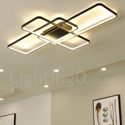 Luminária de teto moderna contemporânea em alumínio com pintura embutida, luminária de parede com dimmer remoto para sala de estar, quarto, também pode ser usada como luminária de parede