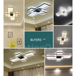 Luminária de teto moderna contemporânea em alumínio com pintura embutida, luminária de parede com dimmer remoto para sala de estar, quarto, também pode ser usada como luminária de parede