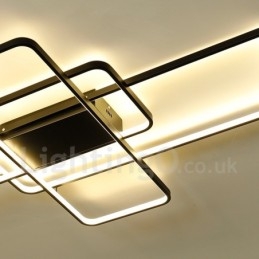 Luminária de teto moderna contemporânea em alumínio com pintura embutida, luminária de parede com dimmer remoto para sala de estar, quarto, também pode ser usada como luminária de parede