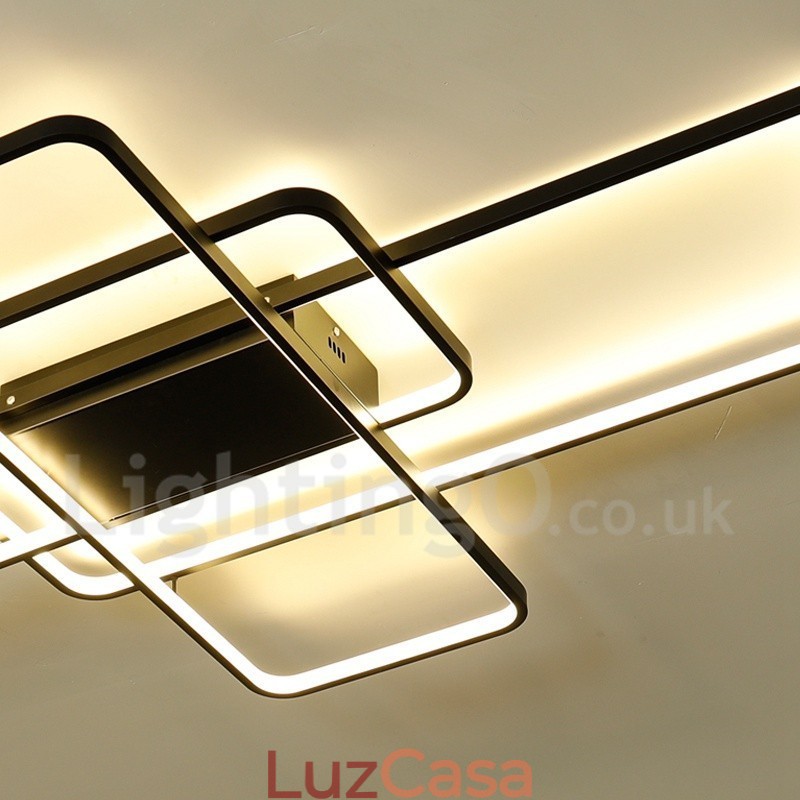 Luminária de teto moderna contemporânea em alumínio com pintura embutida, luminária de parede com dimmer remoto para sala de estar, quarto, também pode ser usada como luminária de parede