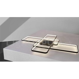 Luminária de teto moderna contemporânea em alumínio com pintura embutida, luminária de parede com dimmer remoto para sala de estar, quarto, também pode ser usada como luminária de parede