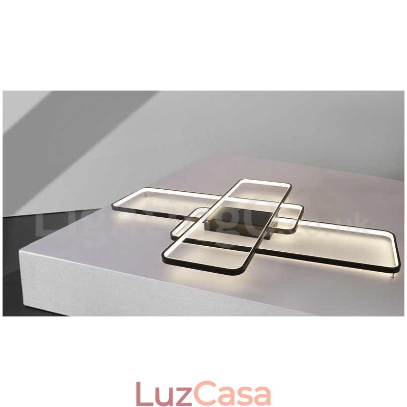 Luminária de teto moderna contemporânea em alumínio com pintura embutida, luminária de parede com dimmer remoto para sala de estar, quarto, também pode ser usada como luminária de parede