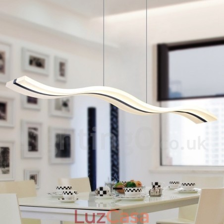 Luminária pendente linear regulável com controle remoto e design moderno Luminária pendente linear regulável com controle remoto e design moderno