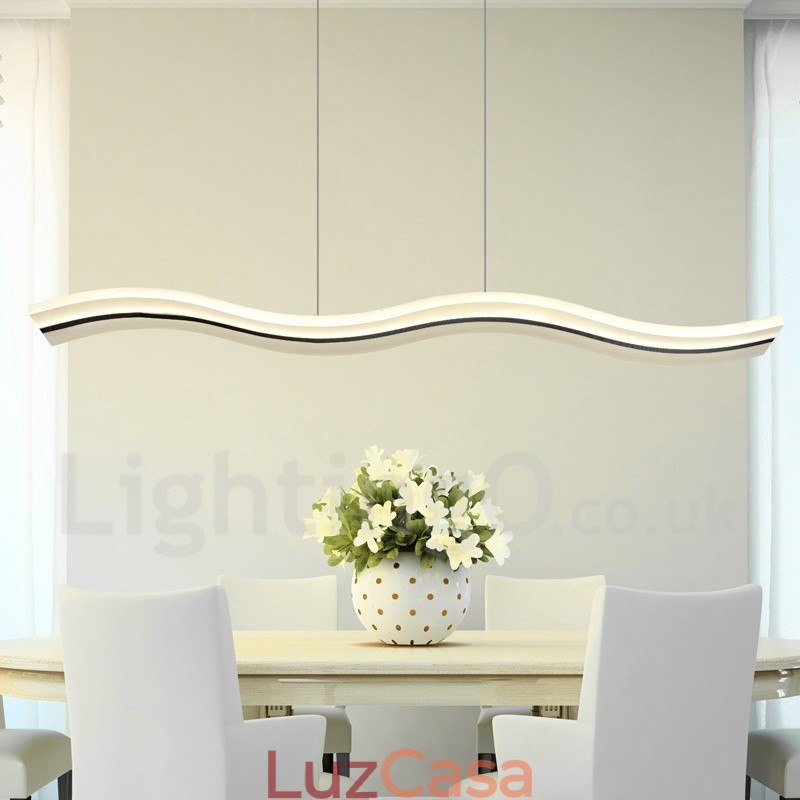 Luminária pendente linear regulável com controle remoto e design moderno
