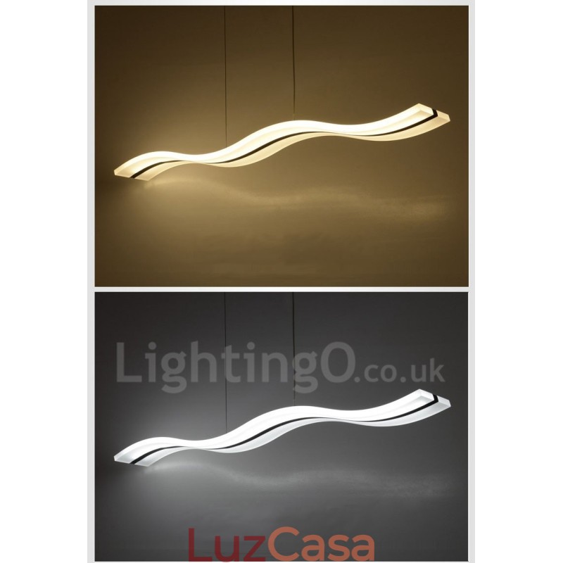 Luminária pendente linear regulável com controle remoto e design moderno