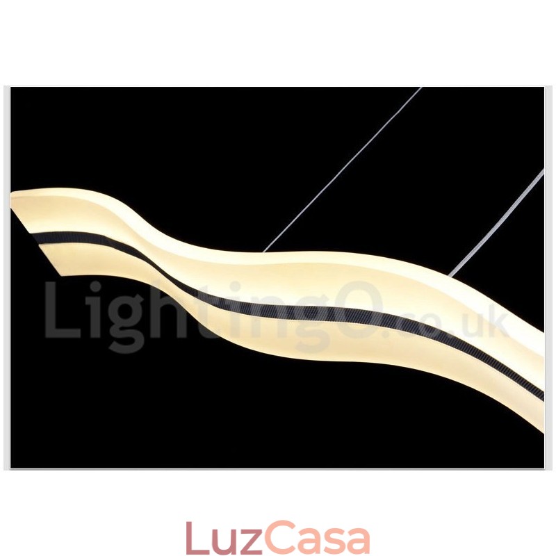 Luminária pendente linear regulável com controle remoto e design moderno